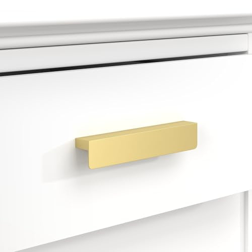 Peaha 10 Pack 5 Inch Gold Cabinet Handles Finger Edge Pulls for Cabinets - color: Gold, size: 5" Hole Center