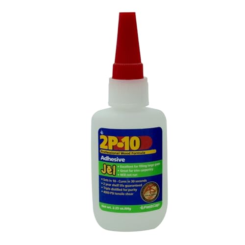 FastCap 2P-10 Professional Jel Wood Adhesive Glue - Ideal for Wood Works - All Purpose Application - 4000 PSI Tensile & Sheer - 2 oz. - 80070