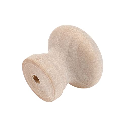 12 Pcs Round Unfinished Wood Drawer Knobs Single Hole Pulls Handles Cabinet Furniture Dresser Wardrobe Cupboard Knobs Pulls 0.75 Inch Height - color: Unifished (Non-threaded), size: 19mm