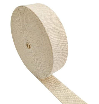 Abbaoww 11 Yards Natural Heavy Cotton Webbing 1 Inch for Sewing DIY Craft Bags Making Outdoor Supplies (1 Inch) - size: 1 Inch