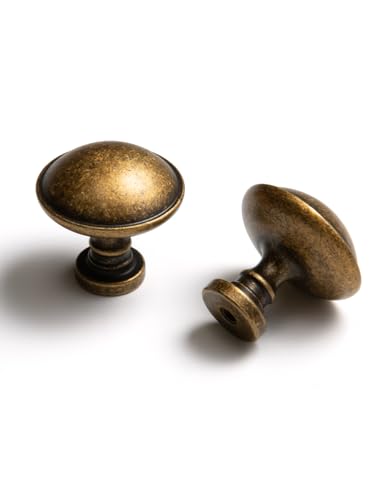 Antique Brass Cabinet Knobs Cabinet Hardware Kitchen Cupboard Bathroom Dresser Knobs Classic Vintage Drawer Handles (10, Antique Brass, Knob D) - size: Knob D