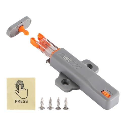 HBL' 4 Pack Push to Open Door Latch, Heavy Duty Non-Magnetic RV Hidden Door Catch, Push Latch for Cabinet Hardware