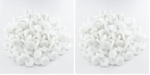 100pcs 1 Inch (25mm) Nail On Furniture Sliders, Round Nylon Chair Feet Glides, Easy Moving Furniture Slides, Chair Leg Tacks Anti-Scratch Floor Protectors (White) (Pack of 2) - size: 1 inch / 25mm (Pack of 2)