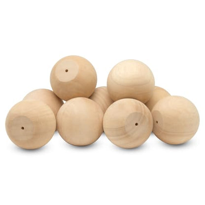 Wood Knobs, 3 Inch Round Natural Wood Drawer Pulls, Pack of 12 Unfinished Wooden Drawer Knobs, Ball Shaped Wood Cabinet Knobs, Nursery Dresser Knobs, Wood Door Knobs and Crafts - size: 3 inch