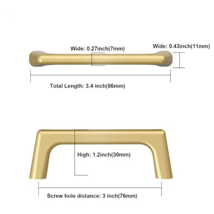 Asidrama 6 Pack 3 Inch(76mm) Gold Cabinet Pulls Cabinet Handles Cupboard Handles Kitchen Cabinet Hardware for Cupboard Drawer Pulls - color: Gold, size: 3" Hole Center, style: 6 Pack