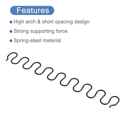 uxcell 15.7 Inch Sofa Spring Replacement with Clips Nails 4 Pack Flat Shape Spring Recliner Parts for Furniture Couch Repair Fixing Chair Sagging Seat, Black - size: 15.7 Inch
