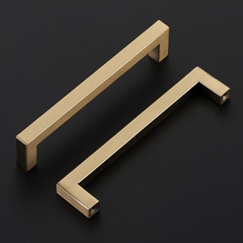 Ravinte Champagne Bronze Cabinet Handles Square Pulls 6-1/4 Inch 30 Pack - color: Champagne Bronze