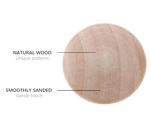 Silverline Round Wood Drawer Knob 1-1/2", Unfinished Cabinet Pulls Handles Hardware for Drawer Wardrobe Dresser, 20 Pack