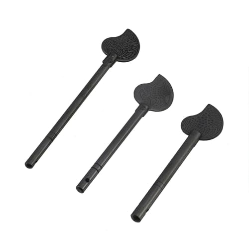 Antrader 3Pcs Leaf Shape Locking Pins,Chinese Style Copper Cabinet Latches - size: 3.39" x 0.24"+3.46" x 0.2"+4.4" x 0.2"