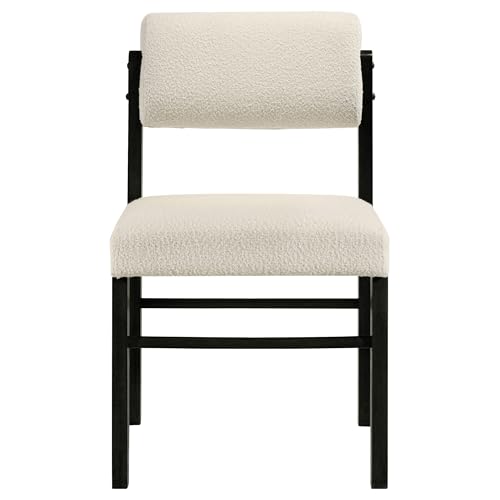 Coaster Kehoe Upholstered Dining Chair Set of 2, Black and Cream 193932BLK - color: Black/Cream