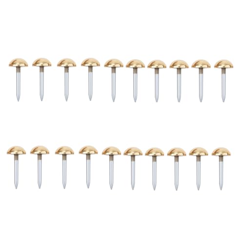 dophee 20Pcs Gold Small Round Head Brass Upholstery Nails Tacks, 12mm - color: Gold, size: 12 mm