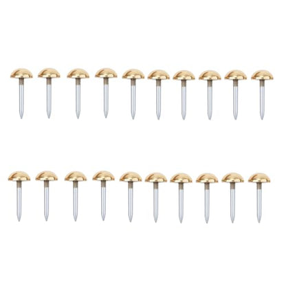 dophee 20Pcs Gold Small Round Head Brass Upholstery Nails Tacks, 12mm - color: Gold, size: 12 mm