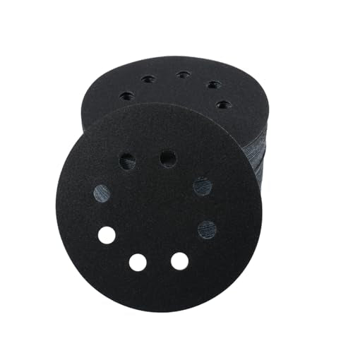50 Pcs 5 Inch 8 Hole 180 Grit Wet and Dry Sanding Discs, Round Hook and Loop Disc Sandpaper for Random Orbital Sanders - style: 180 Grit