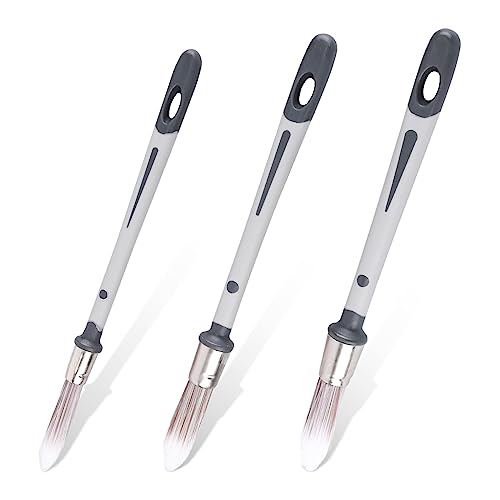 3pcs Paint Brushes for Walls, 0.45/0.6/0.7 inch Small Paint Edger Brush