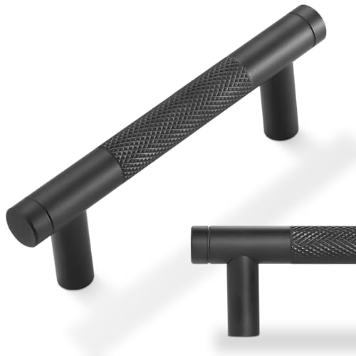 10 Pack 3 Inch Matte Black Kitchen Cabinet Handles - color: Matte Black, size: 3'' Hole Center(76mm)