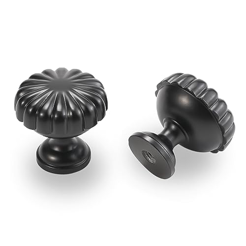 10 Pack Matte Black Kitchen Cabinet Knobs Black Drawer Knobs Kitchen Cabinet Hardware Solid Handles Dresser Handles - color: Matte Black