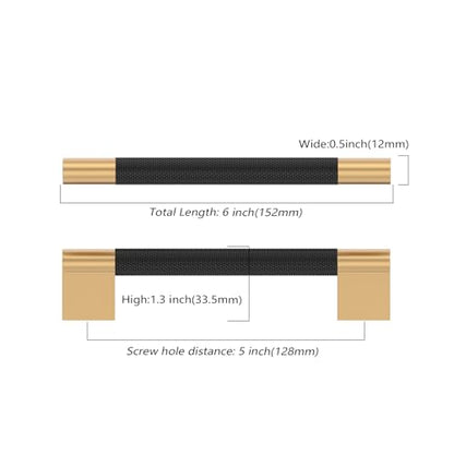 Asidrama 10 Pack 5 inch Matte Black and Champagne Bronze Cabinet Pulls - color: Black-Champagne Bronze, size: 5" Hole Center(128mm)