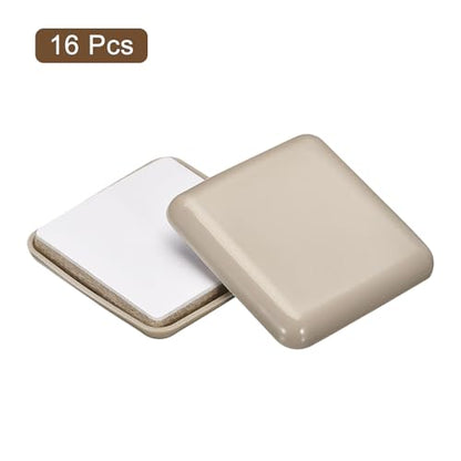 uxcell Furniture Sliders, 16Pcs 2" - Plastic Self-Adhesive Square Sliding Pads, Chair Glides for Carpeted Tile Vinyl Hardwood Floors (Grey) - size: 2"
