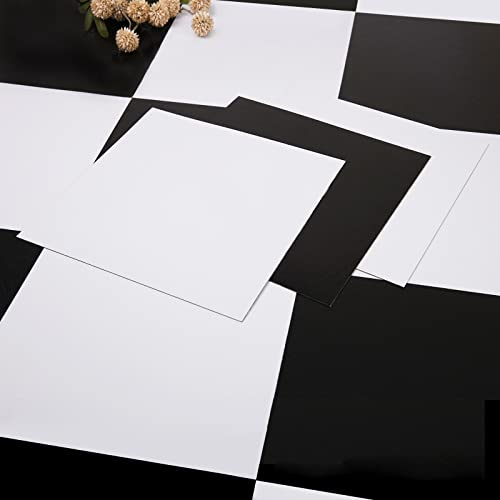 Peel and Stick Floor Tile, Black and White Peel and Stick Flooring - color: Black/White, size: 20pcs