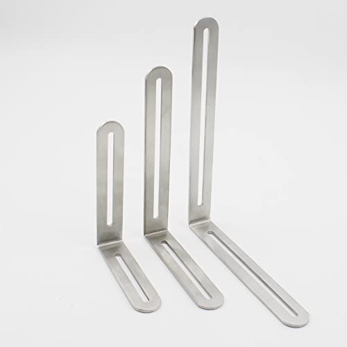 4 PCS Adjustable L-Shape Corner Brace, ULIFESTAR Heavy Duty Thicken Stainless Steel Joint Right Angle Brackets L Slotted Support Shelf Bracket for PC Case,Fixing Furniture-120x165x3mm/4.72x6.5x0.12'' - size: Silver 4.72 x 6.5 x 0.12 inches