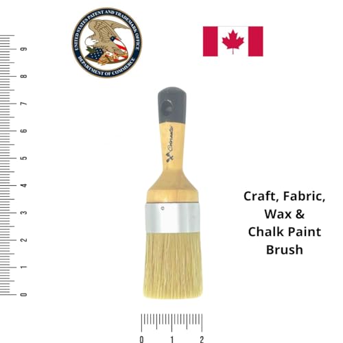 Colorantic | Large Furniture Round Oval Soft Wax Waxes Brush Brushes | Beeswax DIY Chalk Based Paint Fabric Painting (XL Round Natural Brush) - size: Round XL Natural Brush
