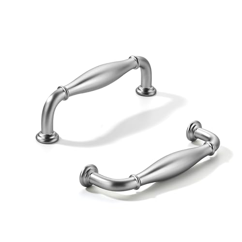 khtumeware 10 Pack 3-1/2inch(89mm) Hole Center Brushed Satin Nickel Cabinet Pulls Solid Heavy-Duty Tradition Handles Hardware for Bathroom Dressers Pull cabinets wardrobes Closet Doors - color: Brushed Satin Nickel, size: 3-1/2inch(89mm) hole center