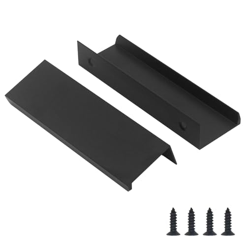 30 Pack Cabinet Handles Black Modern Drawer Pulls, Finger Edge Pull - color: 30 Pack, size: 3in(76mm) Hole Centers