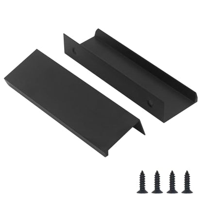 30 Pack Cabinet Handles Black Modern Drawer Pulls, Finger Edge Pull - color: 30 Pack, size: 3in(76mm) Hole Centers