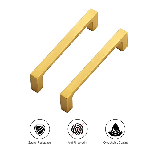 Ravinte Brushed Brass Solid Pulls Cabinet Handles 4 Inch 30 Pack - size: 4 Inch Hole Center