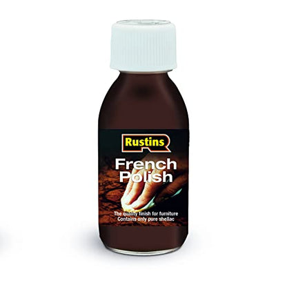 Rustins French Polish Pure Shellac Quality Finish for Furniture 125ml | 4.2 Fl. Oz. - size: 125ml