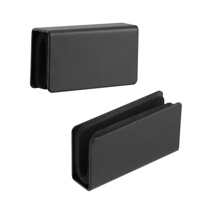 UTALAND 4Pcs Black Glass Clip Strikes Plate for 4-6mm Frameless Glass - color: Black