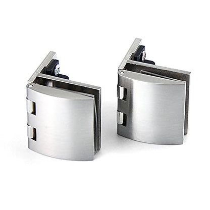 90 Degree Glass Door Pivot Hinge Kit Zinc Alloy Shower Hinge Glass Door Clamp Clip 2PCS with Screws,Adaptive 5-8mm - color: silver（A132-2PCS)