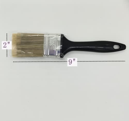 2 Inch Flat Paint Brush Set,10 Pack Chip Brushes for Stain,Trim & DIY - color: Black 10 Pack