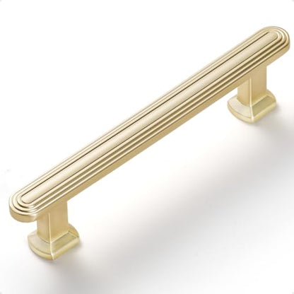 SORWDUREM 5 Pack 3.78 Inch(96mm) Brushed Gold Cabinet Pulls Drawer Pulls Kitchen Hardware Cupboard Kitchen Hardware Cabinet Handles - color: Brushed Gold, size: 3.78"(96mm) Hole Center