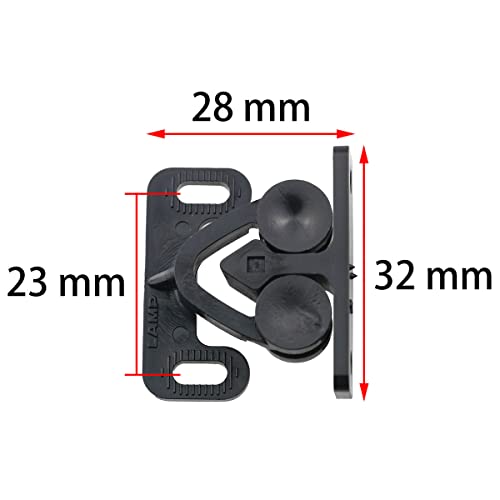 4pcs Plastic Double Roller Catches Door Catches Furniture Fittings, Black