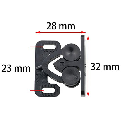 4pcs Plastic Double Roller Catches Door Catches Furniture Fittings, Black