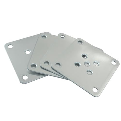 4Pcs Silver Metal Mounting Plates 7x7cm (2.76"x2.76") - size: 70x70mm