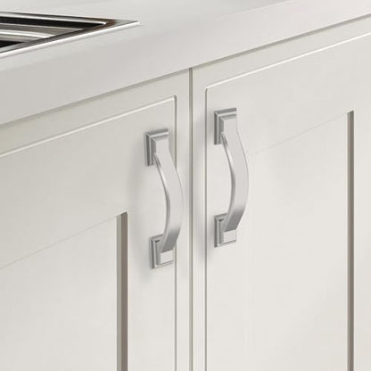 10 Pack 3 Inch Cabinet Pulls Brushed Satin Nickel Cabinet Handles Zinc Alloy Drawer Pulls Solid Cabinet Hardware - color: Brushed Satin Nickel, size: 3" Hole Center(76mm)