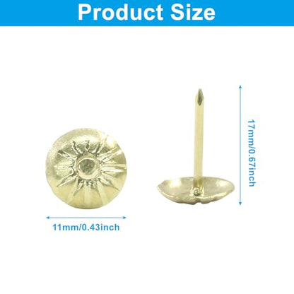 100 Pcs, 7/16 Inch Upholstery Tacks, Gold - color: Gold