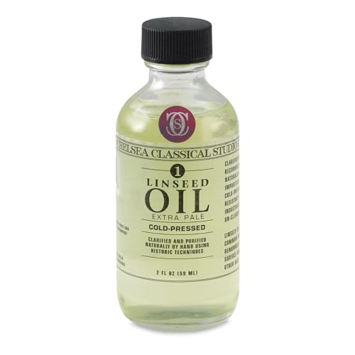 Chelsea Classical Studio Linseed Oil Paint Medium - Cold Pressed Extra Pale Naturally Clarified De-Yellowed By Natural Processed Linseed Oil - [2 oz. Bottle]