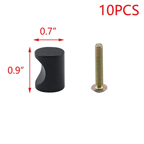 T Tulead Aluminum Alloy Cylinder Drawer Pulls Wardrobe Knobs 10PCS Black - color: Black