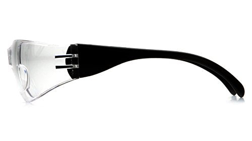 Pyramex Intruder Safety Eyewear Clear Frame Full Foam Padding Clear Anti-Fog Lens - color: Clear Lens/ Black Frame, style: Standard