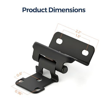 Matte Black Cabinet Hinges, 1/2 Inch Overlay, 4 Pack(2 Pairs) - color: Matte Black