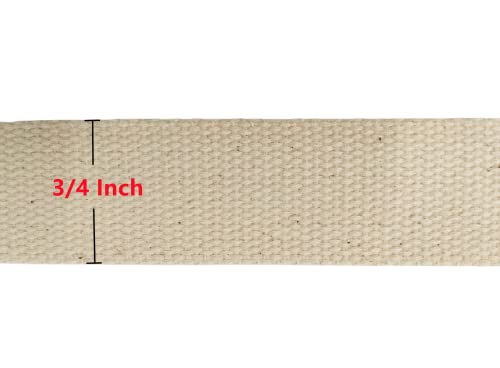 Abbaoww 11 Yards Natural Heavy Cotton Webbing 3/4 Inch for Sewing DIY Craft Bags Making Outdoor Supplies (3/4 Inch) - size: 3/4 Inch