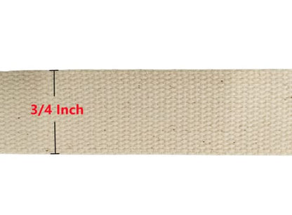 Abbaoww 11 Yards Natural Heavy Cotton Webbing 3/4 Inch for Sewing DIY Craft Bags Making Outdoor Supplies (3/4 Inch) - size: 3/4 Inch