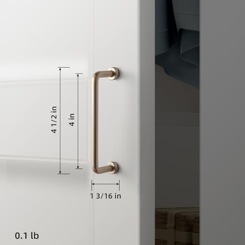 Goo-Ki 6 Pack 4" Center to Center Champagne Bronze Modern Cabinet Pulls Solid Contemporary Home Improvement Hardware Drawer Pulls Zinc Alloy Kitchen Handles - color: Champagne Bronze, size: 4'' Center to Center