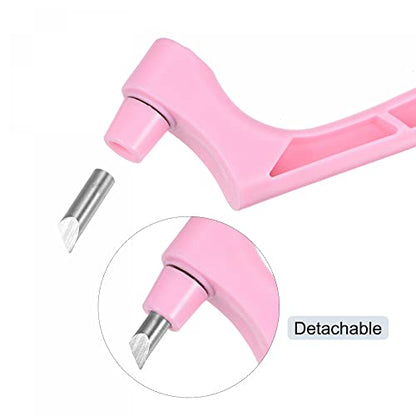 uxcell Craft Cutting Tools, 360 Degree Rotating Blades Stainless Steel Cutter with 15 Degree Blade for DIY Crafts Stencils Scrapbooks, Pink - color: Pink