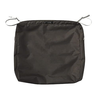 Classic Accessories Ravenna Water-Resistant 21 x 19 x 3 Inch Patio Seat Cushion, Espresso, Chair Seat Cushion - color: Espresso, size: 21"W x 19"D x 3"Thick