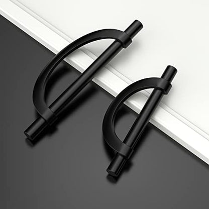 Amerdeco 10 Pack Matte Black Cabinet Pulls 5 Inch(128MM) Hole Centers Kitchen Cabinet Handles Hardware Kitchen Handles for Cabinets Cupboard Handles Drawer Pulls - color: Matte Black, size: 5"/128MM Hole Center, style: 10 Pack