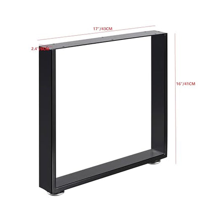 W17*H16 Metal Table Legs,Heavy Duty Desk Legs,Black Set of 2. - size: W17"*H16"